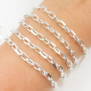 Sterling Silver Diamond Cut Oval Link Chain